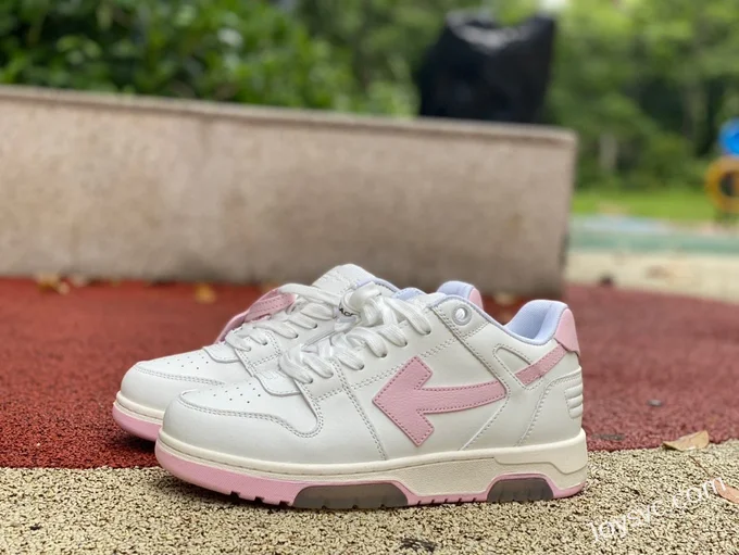 OFF-WHITE White Pink Leather Sneakers