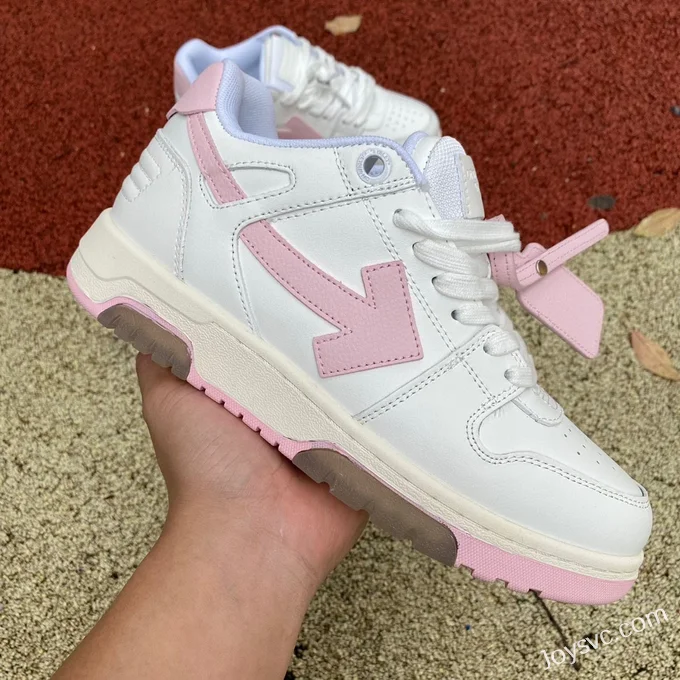 OFF-WHITE White Pink Leather Sneakers