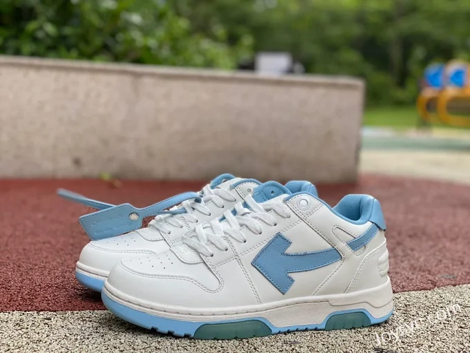 OFF-WHITE White Blue UNC Leather Sneakers