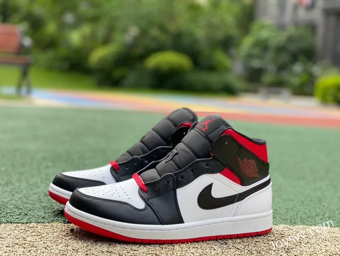 Air Jordan 1 Mid Black White Red DQ8426-106