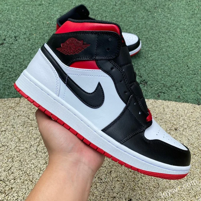 Air Jordan 1 Mid Black White Red DQ8426-106