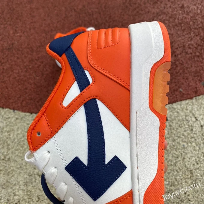 OFF-WHITE White Orange Blue Leather Sneakers