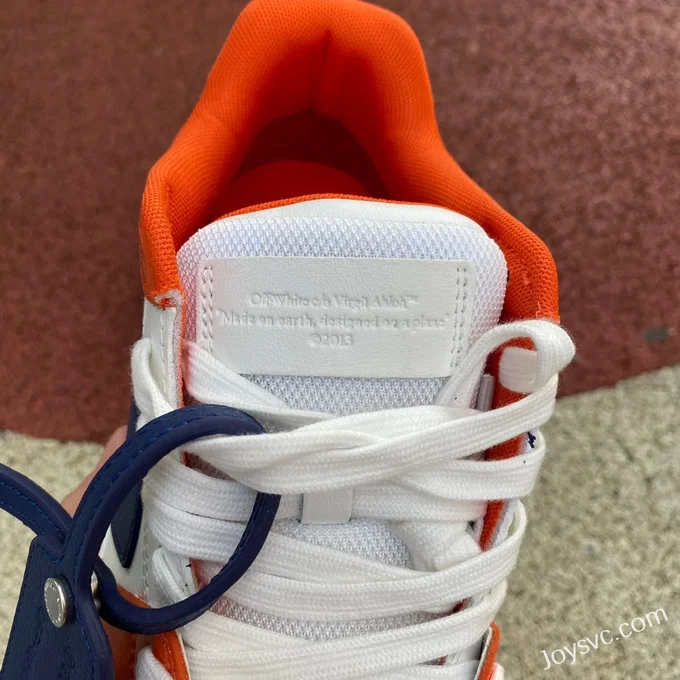 OFF-WHITE White Orange Blue Leather Sneakers