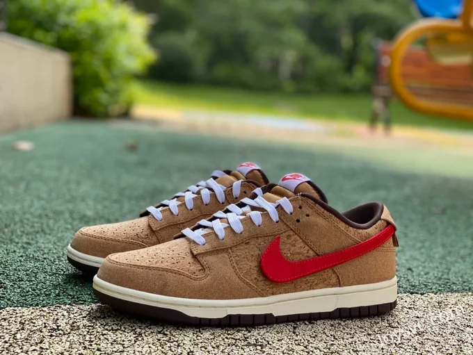 Pure Original CLOT x Nike Dunk Low Cork Retro Sneakers FN0317-121