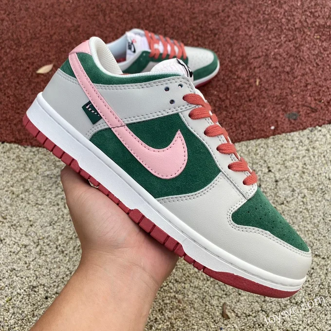 Nike Dunk Low Women's White Pink Green Watermelon Retro Sneakers FN8923061