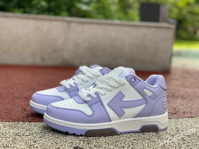 OFF-WHITE White Purple Leather Sneakers