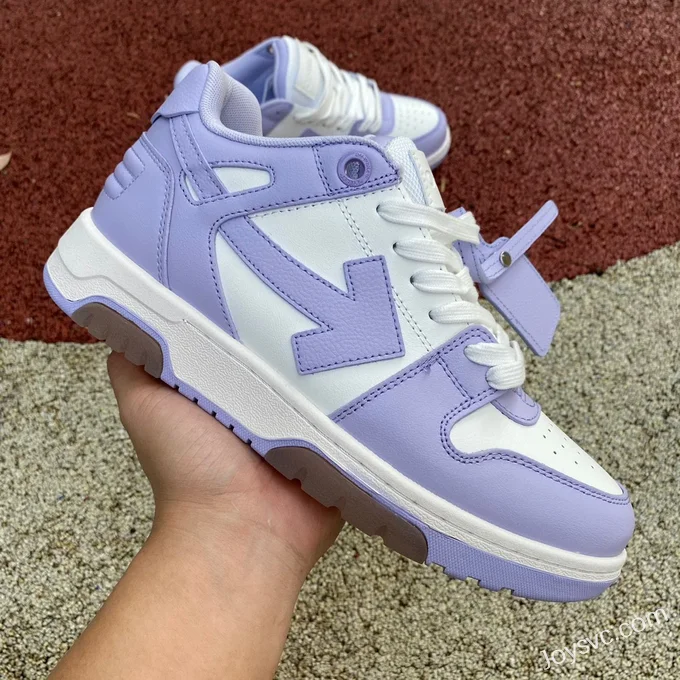 OFF-WHITE White Purple Leather Sneakers