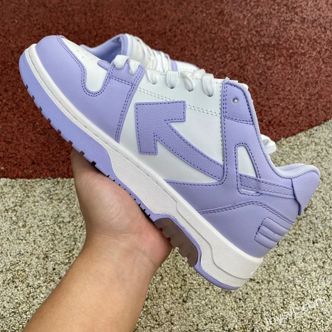 OFF-WHITE White Purple Leather Sneakers