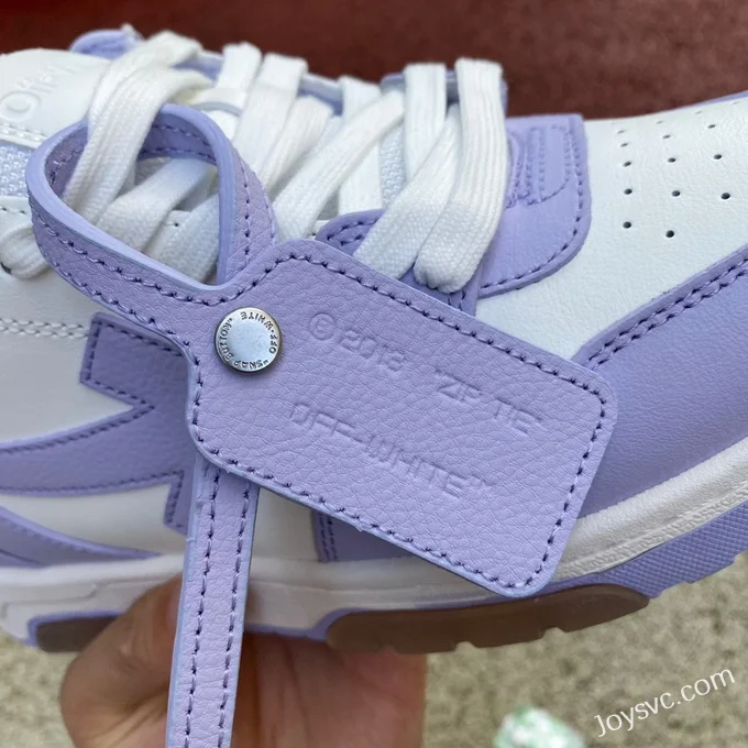 OFF-WHITE White Purple Leather Sneakers