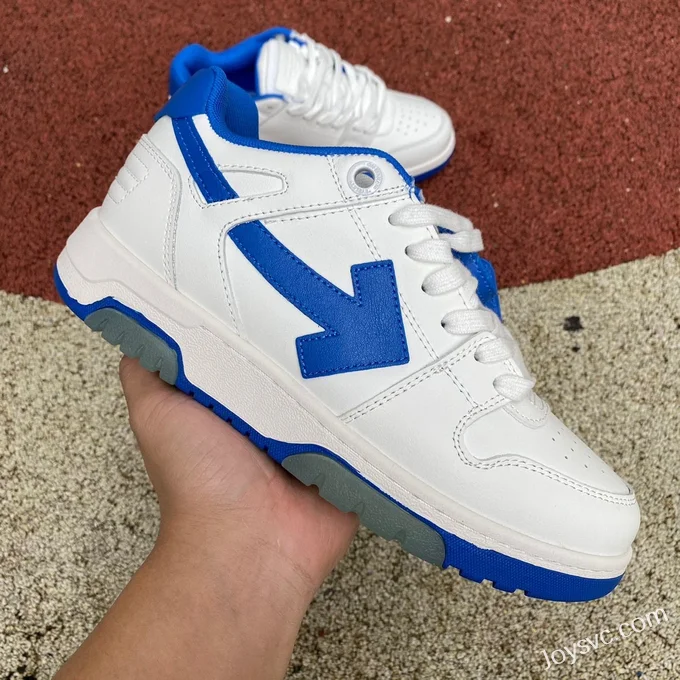 OFF-WHITE White Blue Leather Sneakers