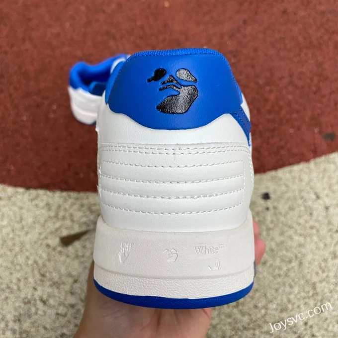 OFF-WHITE White Blue Leather Sneakers