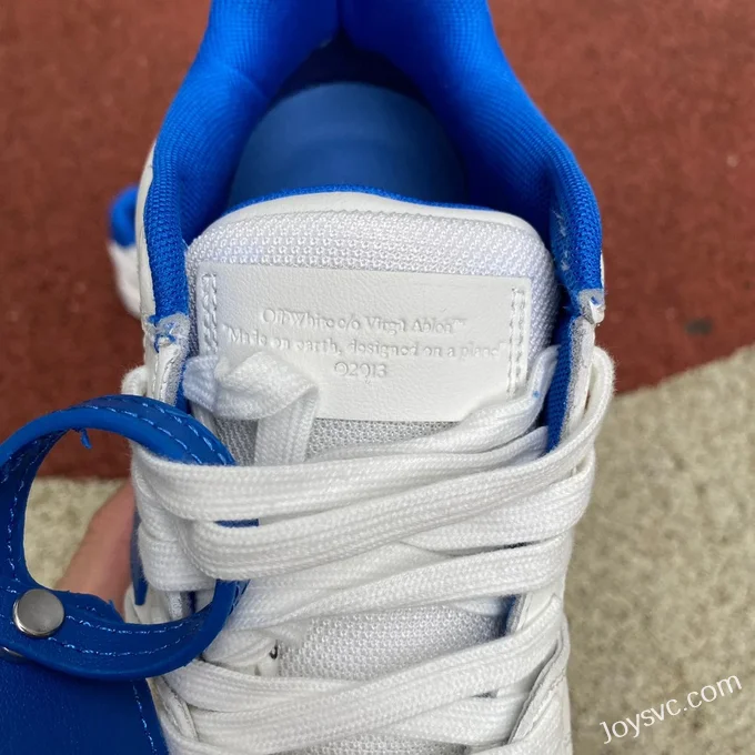 OFF-WHITE White Blue Leather Sneakers