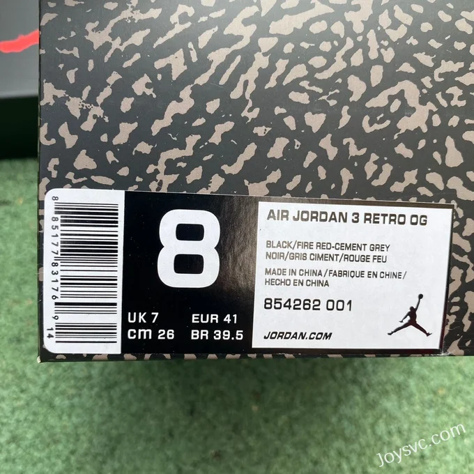 Air Jordan 3 Black Cement 854262-001