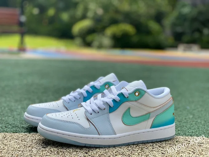 Air Jordan 1 Low FN8899131 White Blue Green Retro