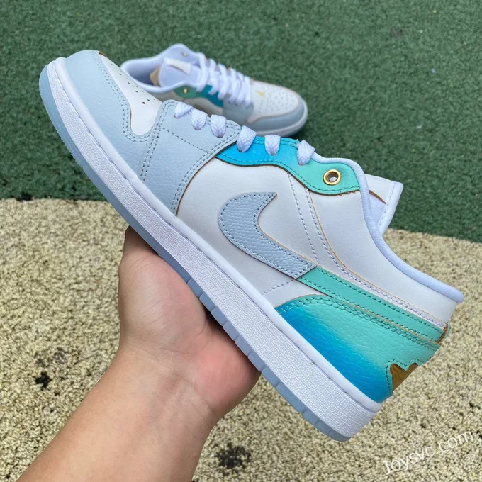 Air Jordan 1 Low FN8899131 White Blue Green Retro