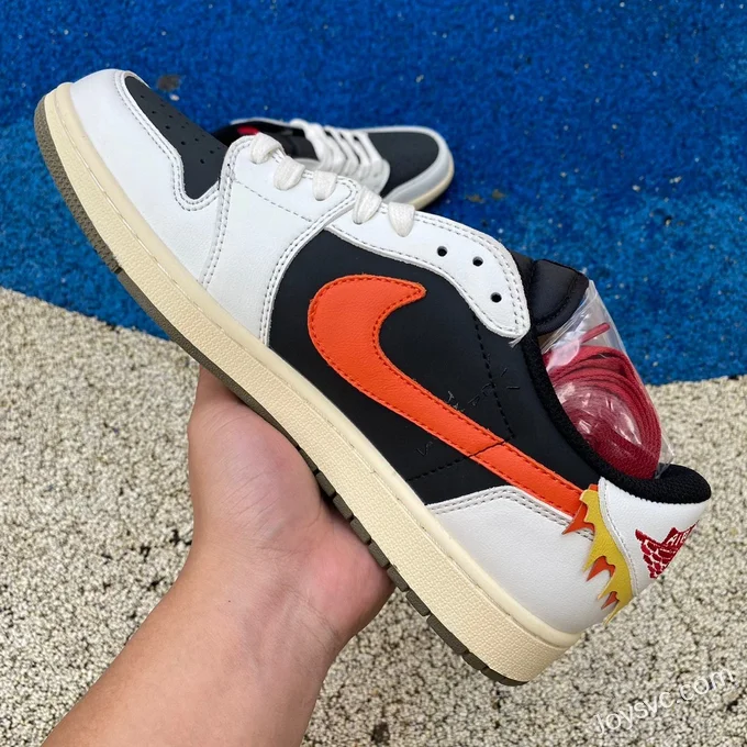 Travis Scott x Air Jordan 1 Low DM7866928 White Black Orange Reverse Swoosh