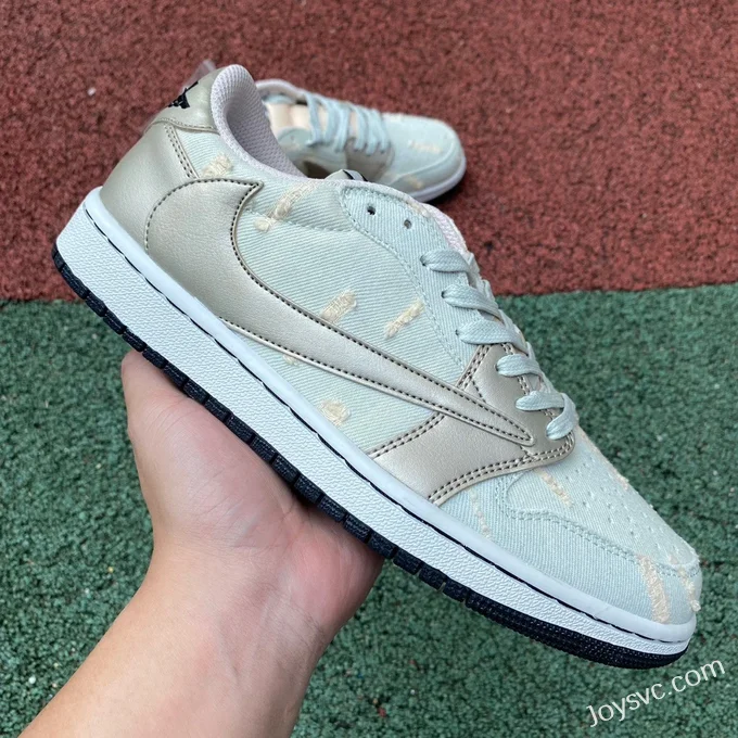 Travis Scott x Air Jordan 1 Low DM7866815 Silver Green Reverse Swoosh