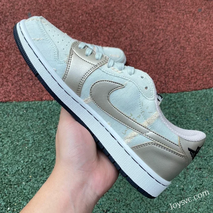 Travis Scott x Air Jordan 1 Low DM7866815 Silver Green Reverse Swoosh