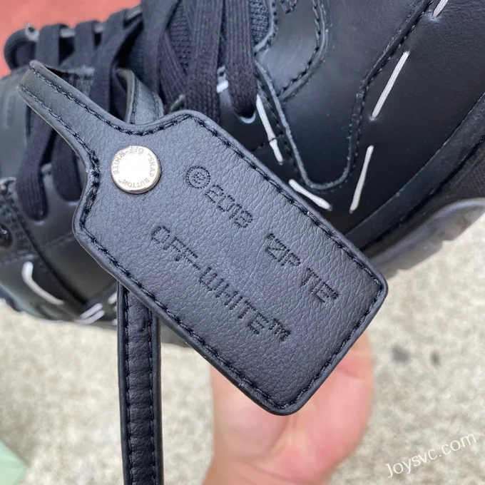 OFF-WHITE Black Leather Sneakers