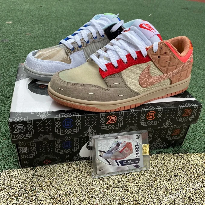 CLOT x Nike Dunk Low Brown Blue Grey FN0316999