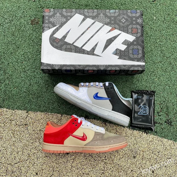 CLOT x Nike Dunk Low Brown Blue Grey FN0316999