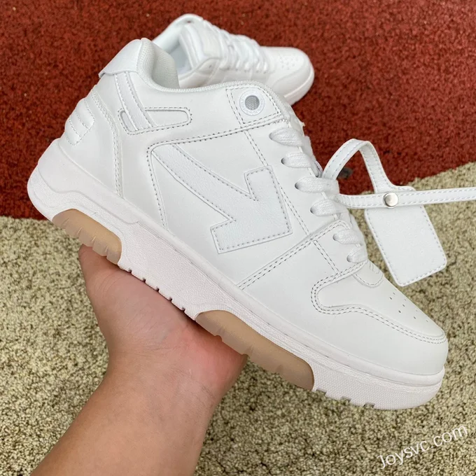 OFF-WHITE White Brown Sole Leather Sneakers