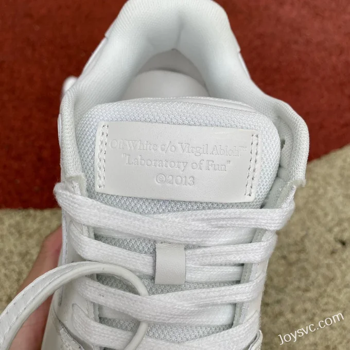 OFF-WHITE White Brown Sole Leather Sneakers