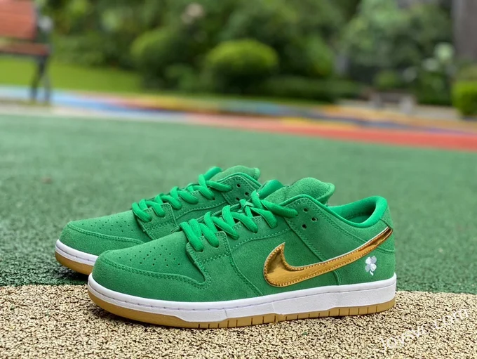 Pure Original Nike Dunk Low Green Gold Hook Retro Sneakers BQ6817-303