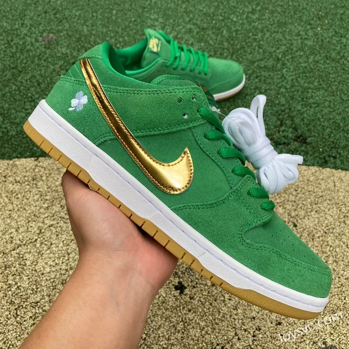 Pure Original Nike Dunk Low Green Gold Hook Retro Sneakers BQ6817-303