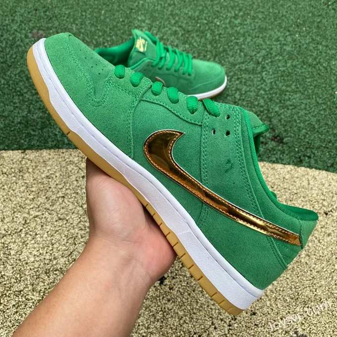 Pure Original Nike Dunk Low Green Gold Hook Retro Sneakers BQ6817-303