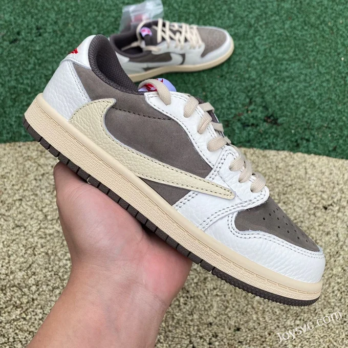 Travis Scott x Air Jordan 1 Low DO5442162 White Brown Kids Version