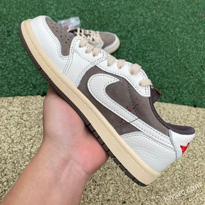 Travis Scott x Air Jordan 1 Low DO5442162 White Brown Kids Version