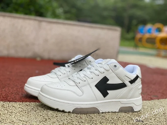 OFF-WHITE White Black Leather Sneakers