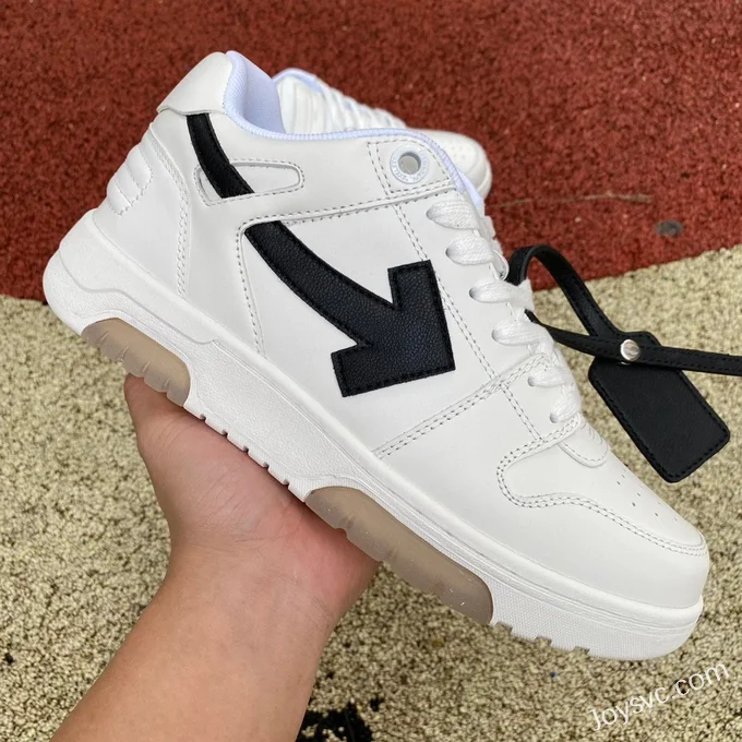 OFF-WHITE White Black Leather Sneakers