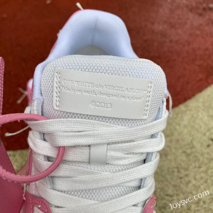 OFF-WHITE White Pink Hand-Painted Leather Sneakers