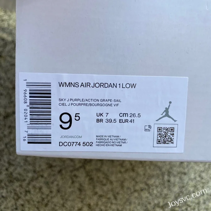 Air Jordan 1 Low DC0774-502 White Purple