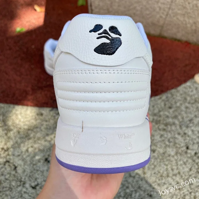 OFF-WHITE White Purple Hand-Painted Leather Sneakers