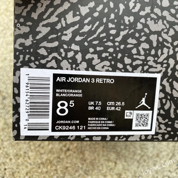 Air Jordan 3 Georgia Peach CK9246-121 White Red