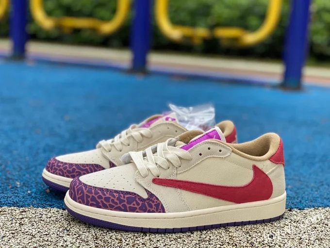 Travis Scott x Air Jordan 1 Low DM7866952 White Sail Purple Reverse Swoosh