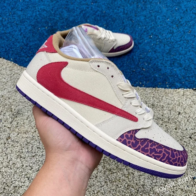 Travis Scott x Air Jordan 1 Low DM7866952 White Sail Purple Reverse Swoosh