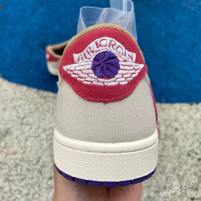 Travis Scott x Air Jordan 1 Low DM7866952 White Sail Purple Reverse Swoosh