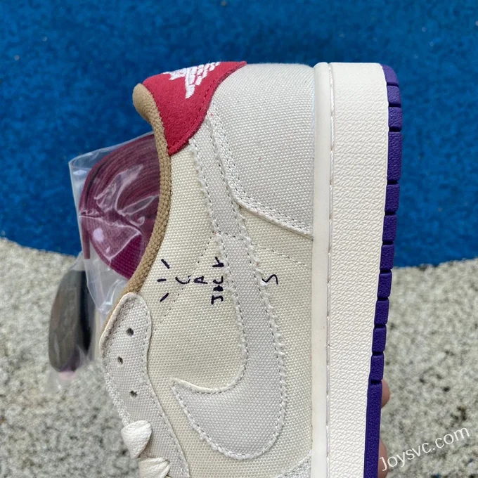 Travis Scott x Air Jordan 1 Low DM7866952 White Sail Purple Reverse Swoosh