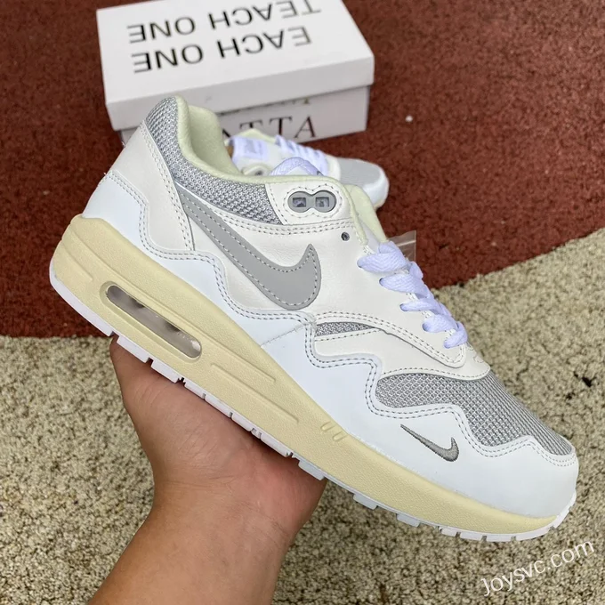 Nike Air Max 1 x Patta White Grey Wave Running Shoes DQ0299-100