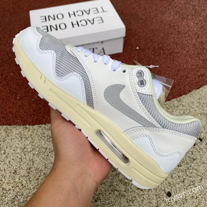 Nike Air Max 1 x Patta White Grey Wave Running Shoes DQ0299-100