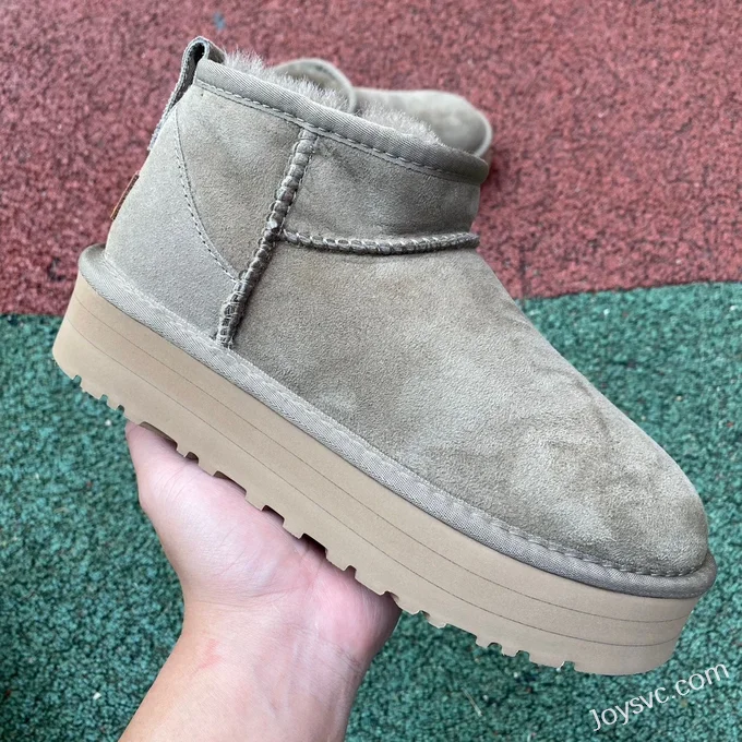 UGG Tasman Thick Sole Light Green Mid Top Slippers