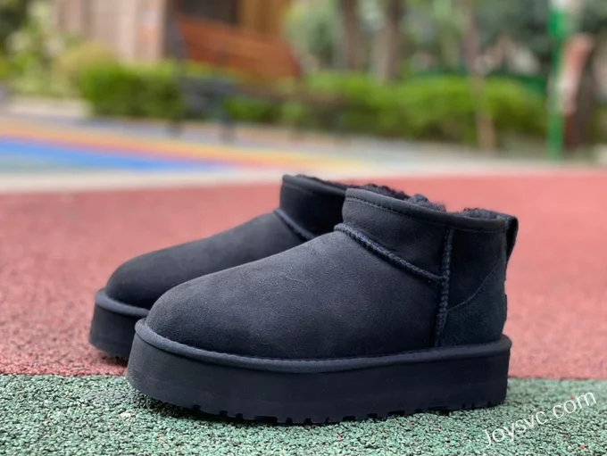 UGG Tasman Thick Sole Black Mid Top Slippers