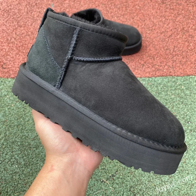 UGG Tasman Thick Sole Black Mid Top Slippers