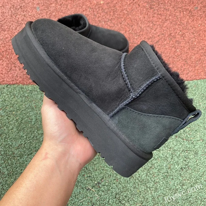 UGG Tasman Thick Sole Black Mid Top Slippers