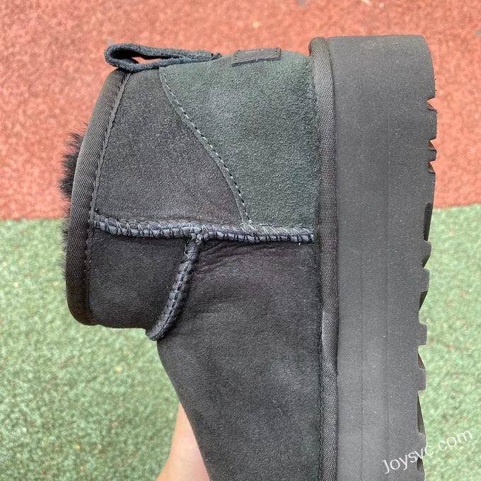 UGG Tasman Thick Sole Black Mid Top Slippers