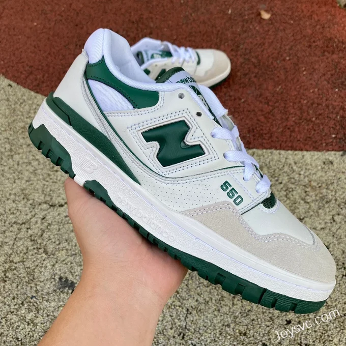 New Balance NB550 White Green Pure Original Retro Basketball Shoes BB550WT1